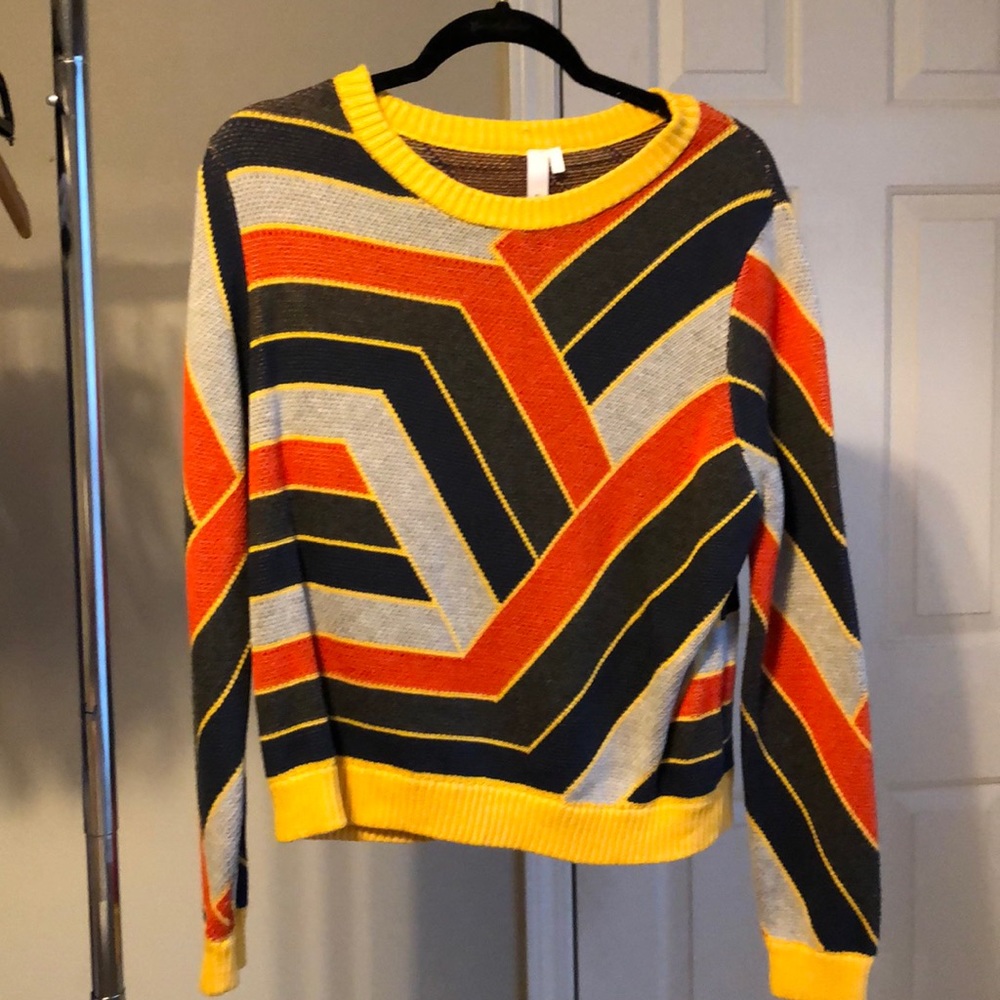 Multi Colored Patterned Sweater - image 1